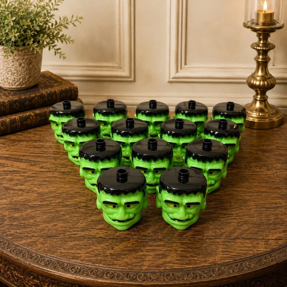 Vintage Easter Unlimited Halloween Blow Mold Frankenstein Pumpkin Lot 24pc